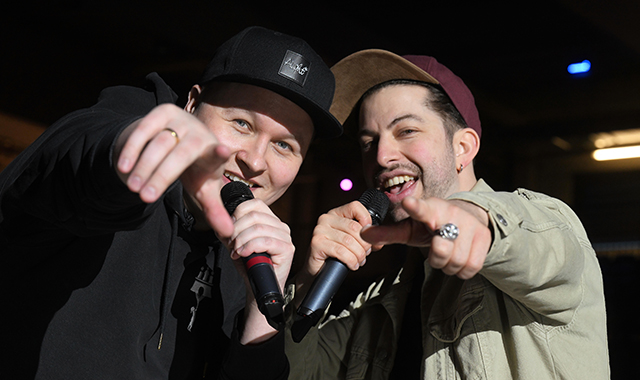 MC Strahlemann beim Rap-Duell in der Halftime-Show